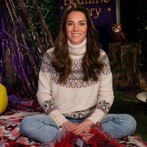 Holland Cooper Fairisle Knit Sweater in Cream ASO Kate Middleton